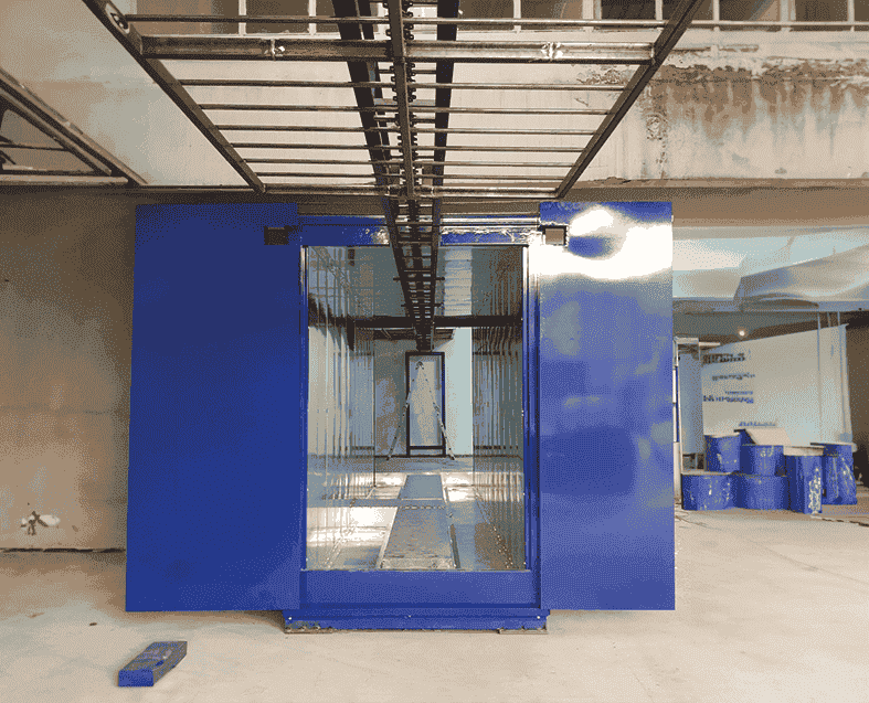 POWDER COATING BAKING OVEN WITH AXIAL CONVEYOR